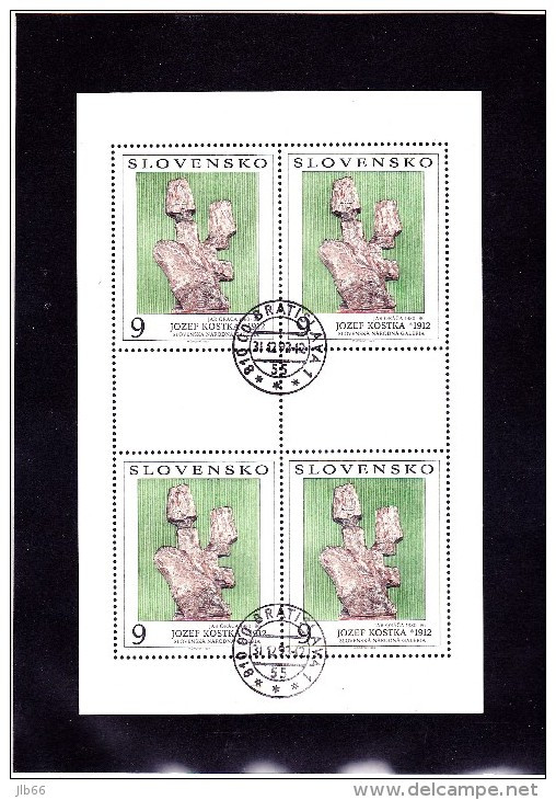 Bloc De 4 Timbres 1993 Sculpture Le Printemps Du Laboureur YT 151 Oblitéré - Blokken & Velletjes