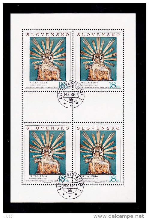 Bloc 1998  De 4 Timbres Piéta YT 275 Oblitéré /  Sheet 1998 Used Mi 321 - Blocks & Kleinbögen