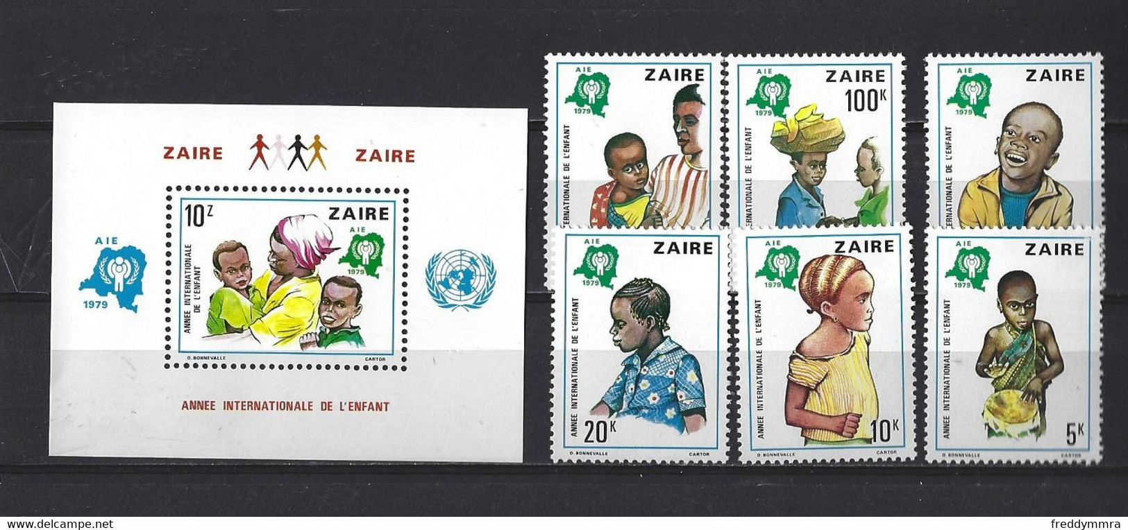 Zaire: 978/ 983 ** + Bloc 34 ** - Unused Stamps