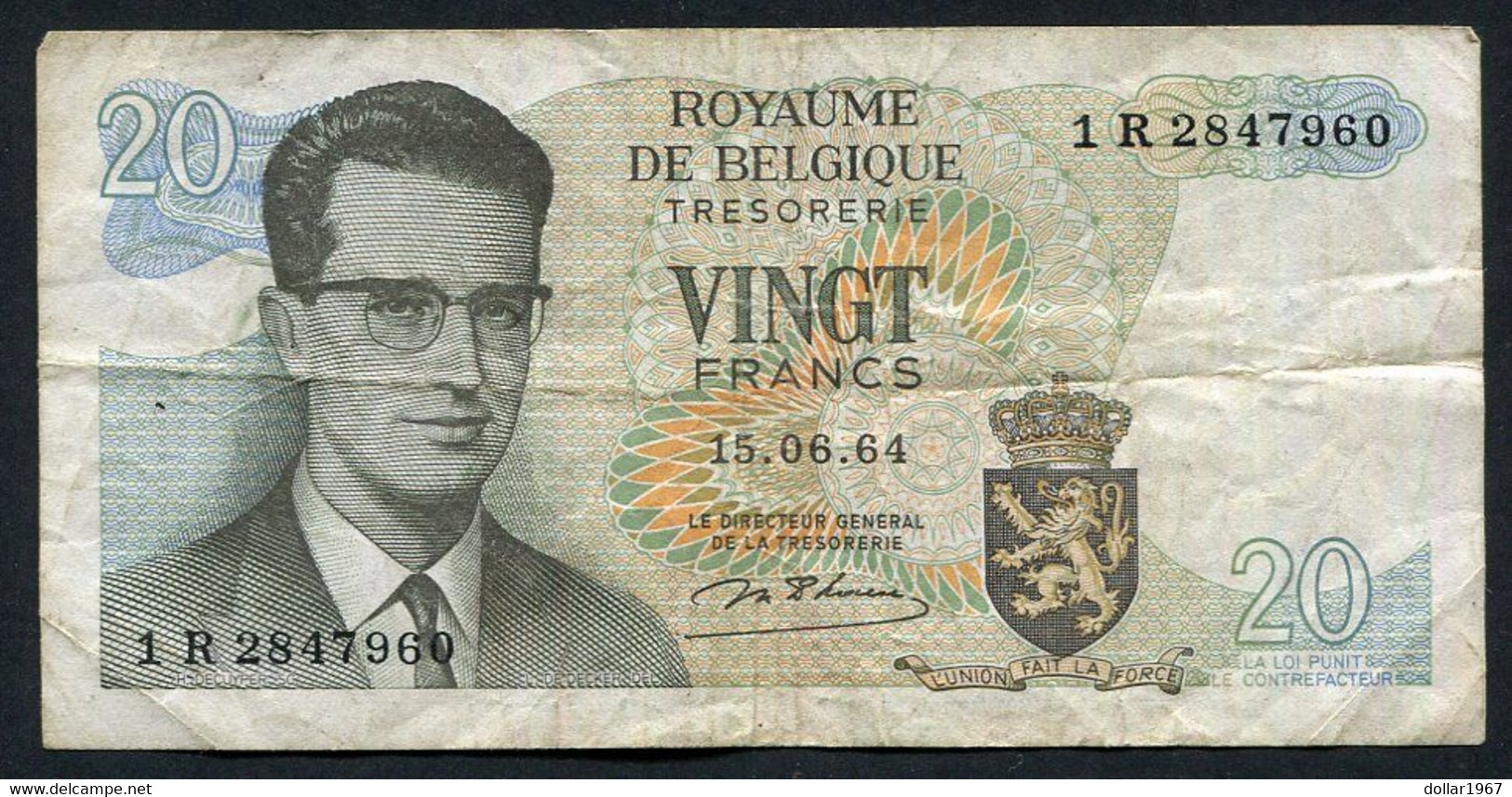 België Belgique Belgium 15 06 1964 -  20 Francs Atomium Baudouin. 1 R 2847960 - 20 Francos