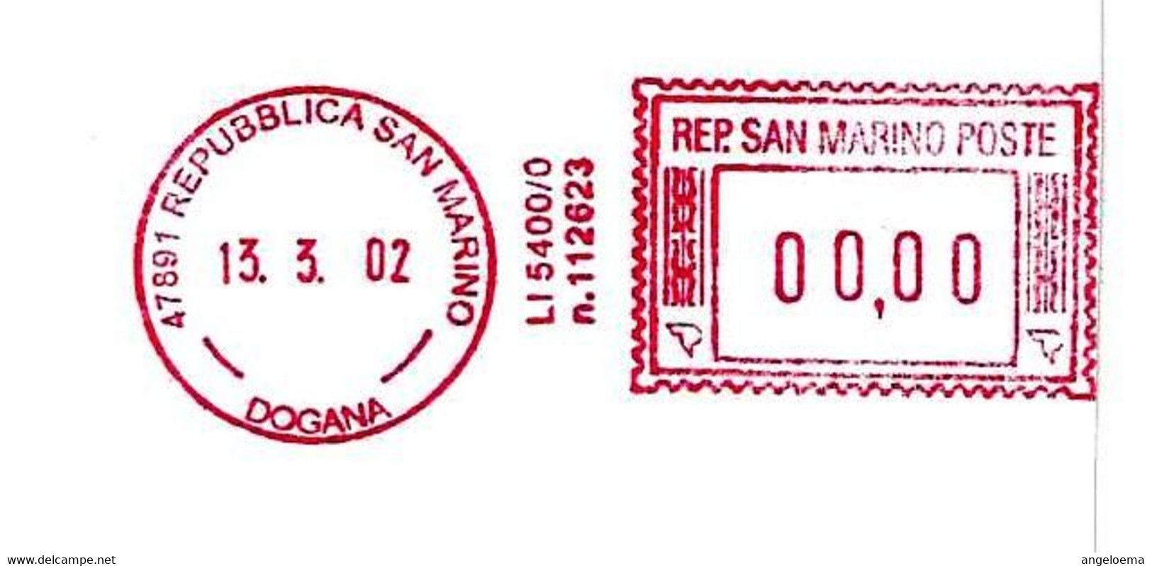 SAN MARINO - 2002 FADE Complemento D'arredo - Ema Affrancatura Meccanica Rossa Red Meter Su Busta Non Viaggiata - 1914 - Lettres & Documents