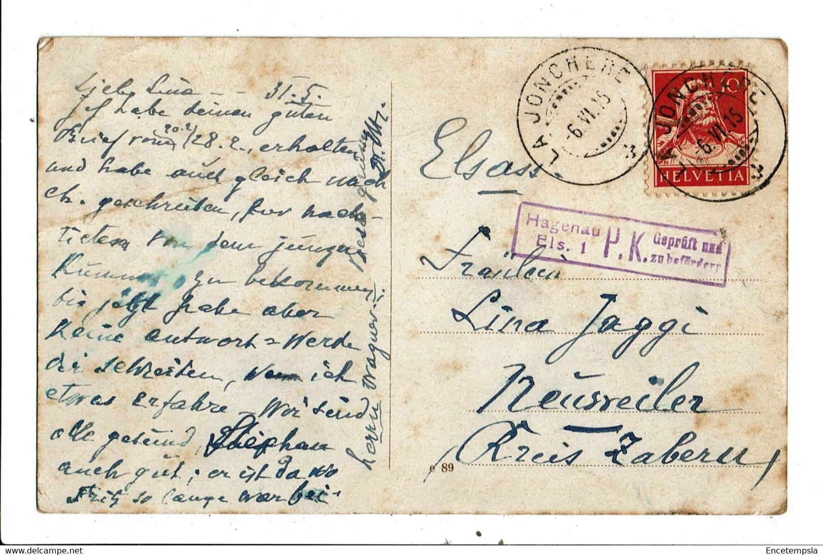 CPA Carte Postale -Suisse-Val De Ruz- La Jonchère Pension Mattey Doret 1915 VM27787 - Val-de-Ruz