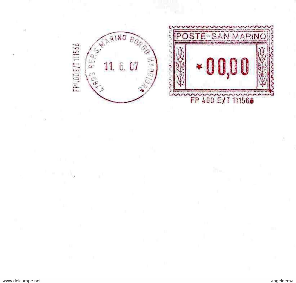 SAN MARINO - 2007 FINGROUP Finanziaria - Ema Affrancatura Meccanica Rossa Red Meter Su Busta Non Viaggiata - 1916 - Covers & Documents