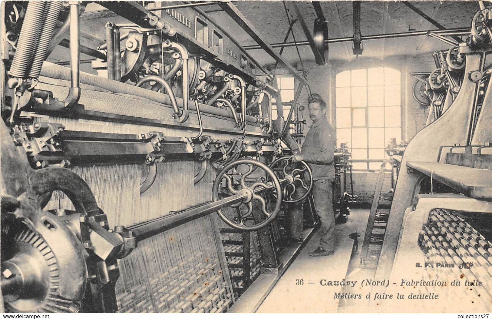 59-CAUDRY- FABRICATION DU TULLE , METIER A FAIRE LA DENTELLE - Caudry