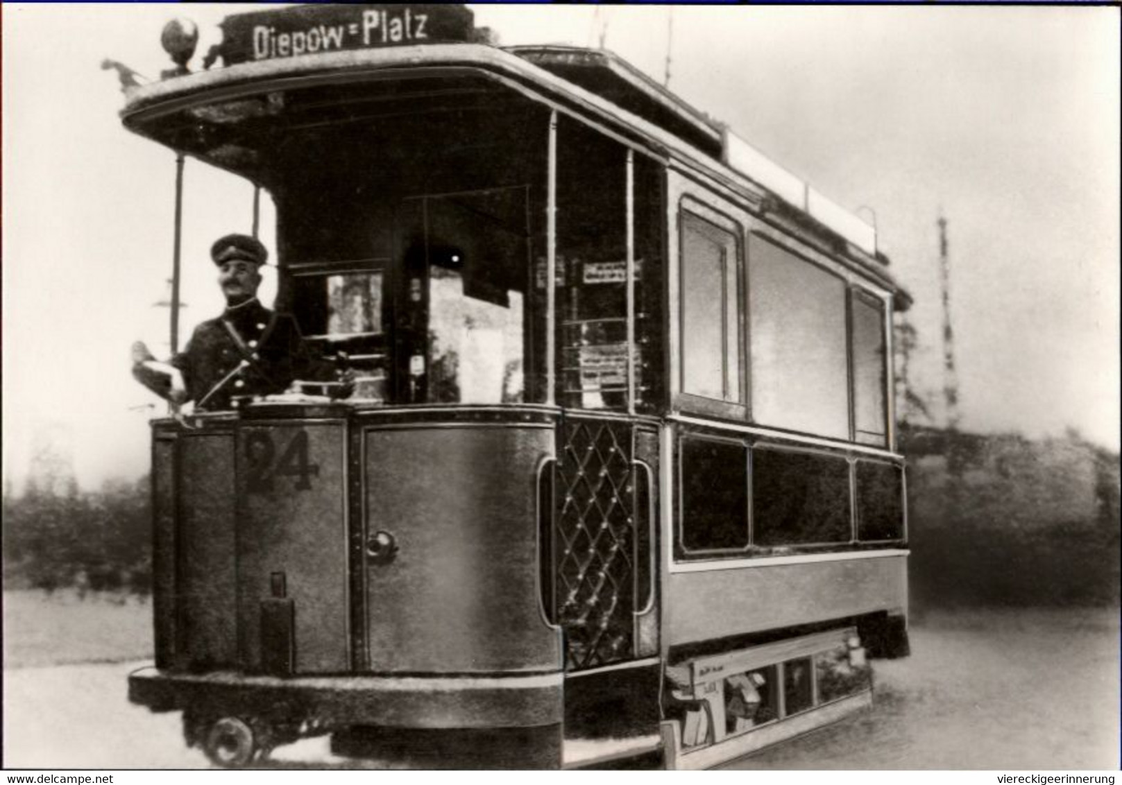 ! DDR S/w Ansichtskarte 75 Jahre Cottbuser Straßenbahn, Tram, Richtung Diepow - Tramways