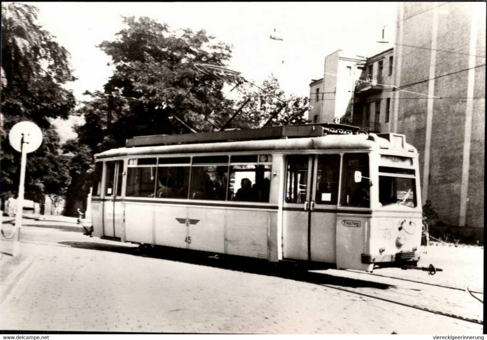 ! DDR S/w Ansichtskarte 75 Jahre Cottbuser Straßenbahn, Tram - Tramways