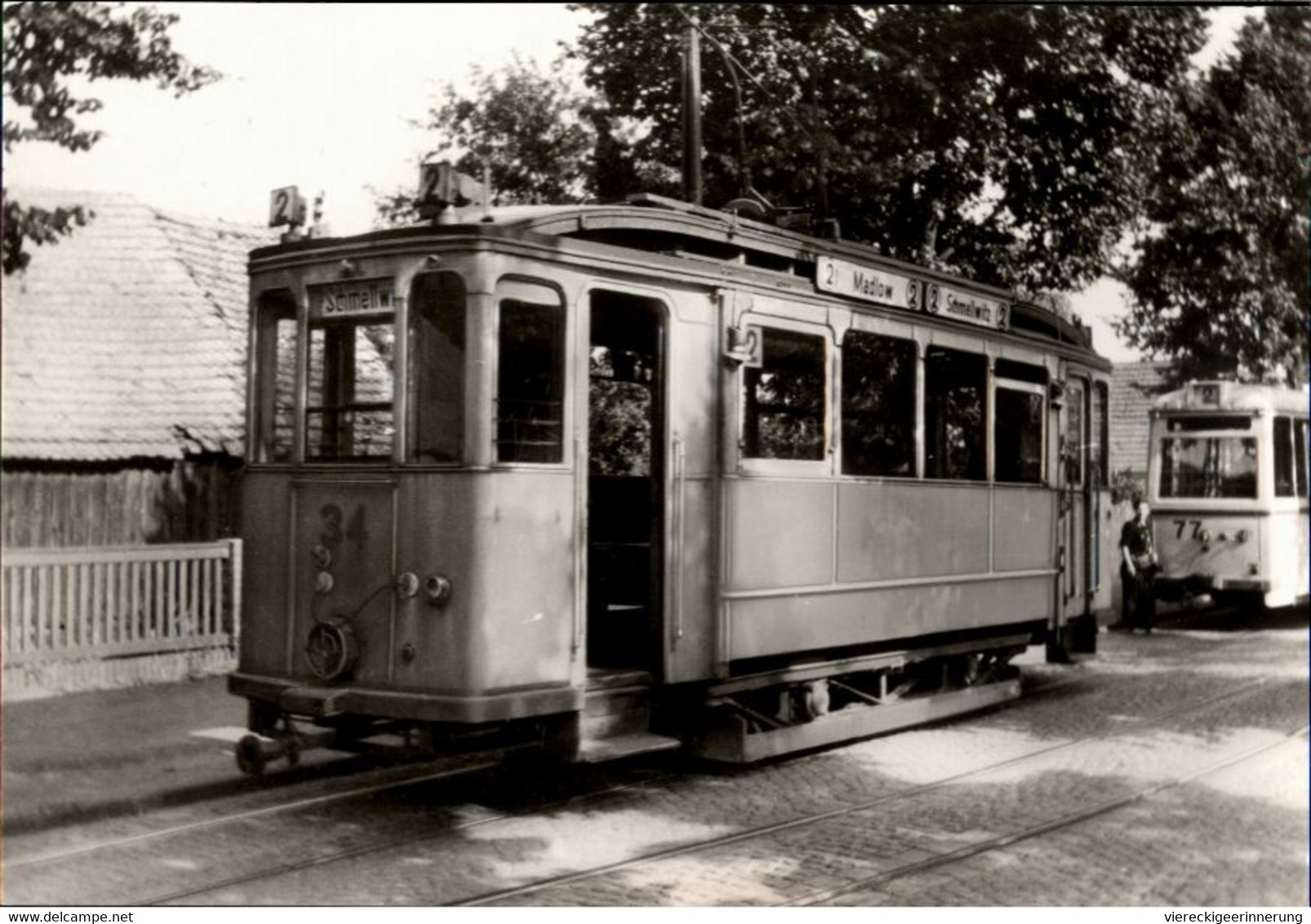 ! DDR S/w Ansichtskarte 75 Jahre Cottbuser Straßenbahn, Tram - Tramways