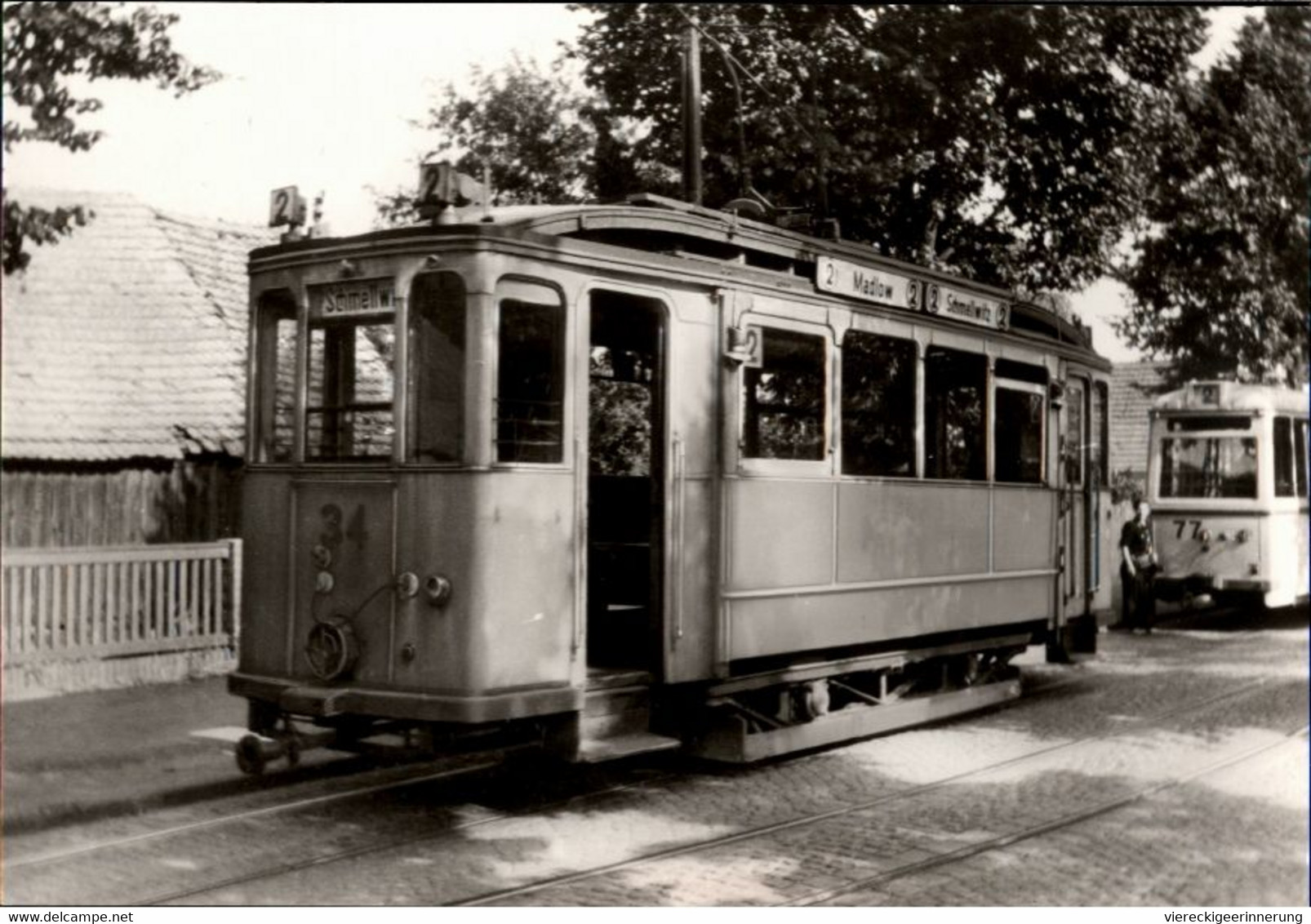 ! DDR S/w Ansichtskarte 75 Jahre Cottbuser Straßenbahn, Tram - Tram