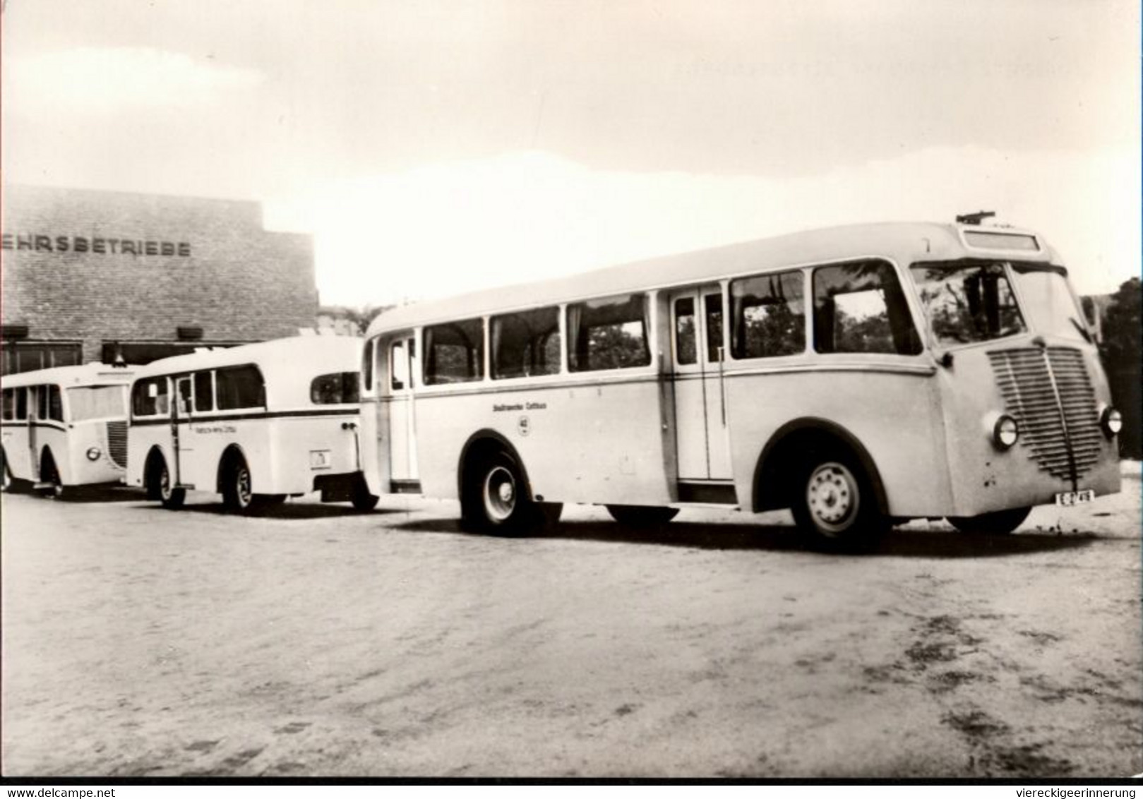 ! DDR S/w Ansichtskarte 75 Jahre Cottbuser Straßenbahn, Omnibus - Bus & Autocars