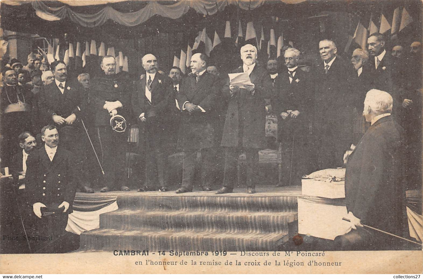 59-CAMBRAI-14 SEP 1919, DISCOURS DE MR POINCARE EN L'HONNEUR DE LA REMISE DE LA CROIS DE LA LEGION D'HONNEUR - Cambrai