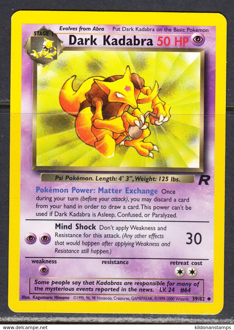 Dark Kadabra 2000 Team Rocket, LP, 39/82 - Other & Unclassified