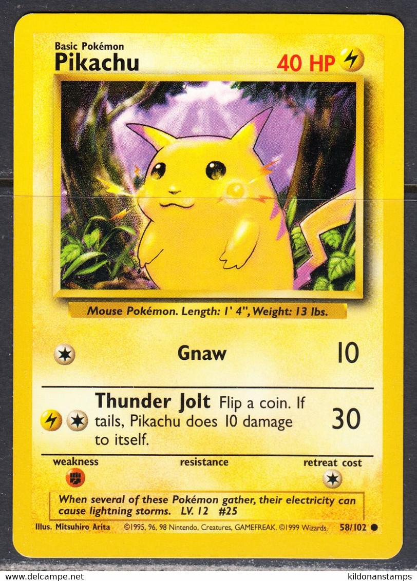 Pikachu 1999 Base Set, NM, 58/102 - Other & Unclassified