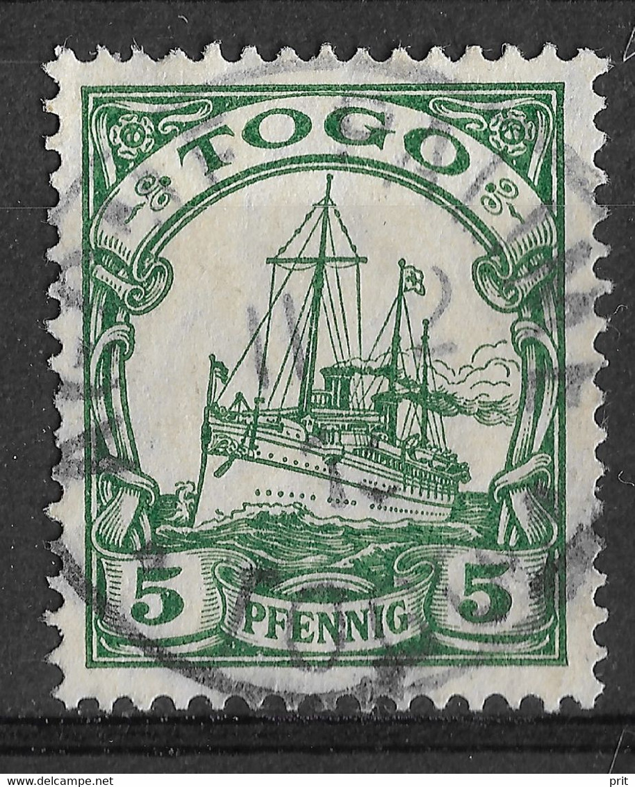 Togo, German Colony 1909, 5 Pf. Mi 21 /Sc 21. Used. Agome-Palime Postmark, Now Kpalimé In Togo. - Togo