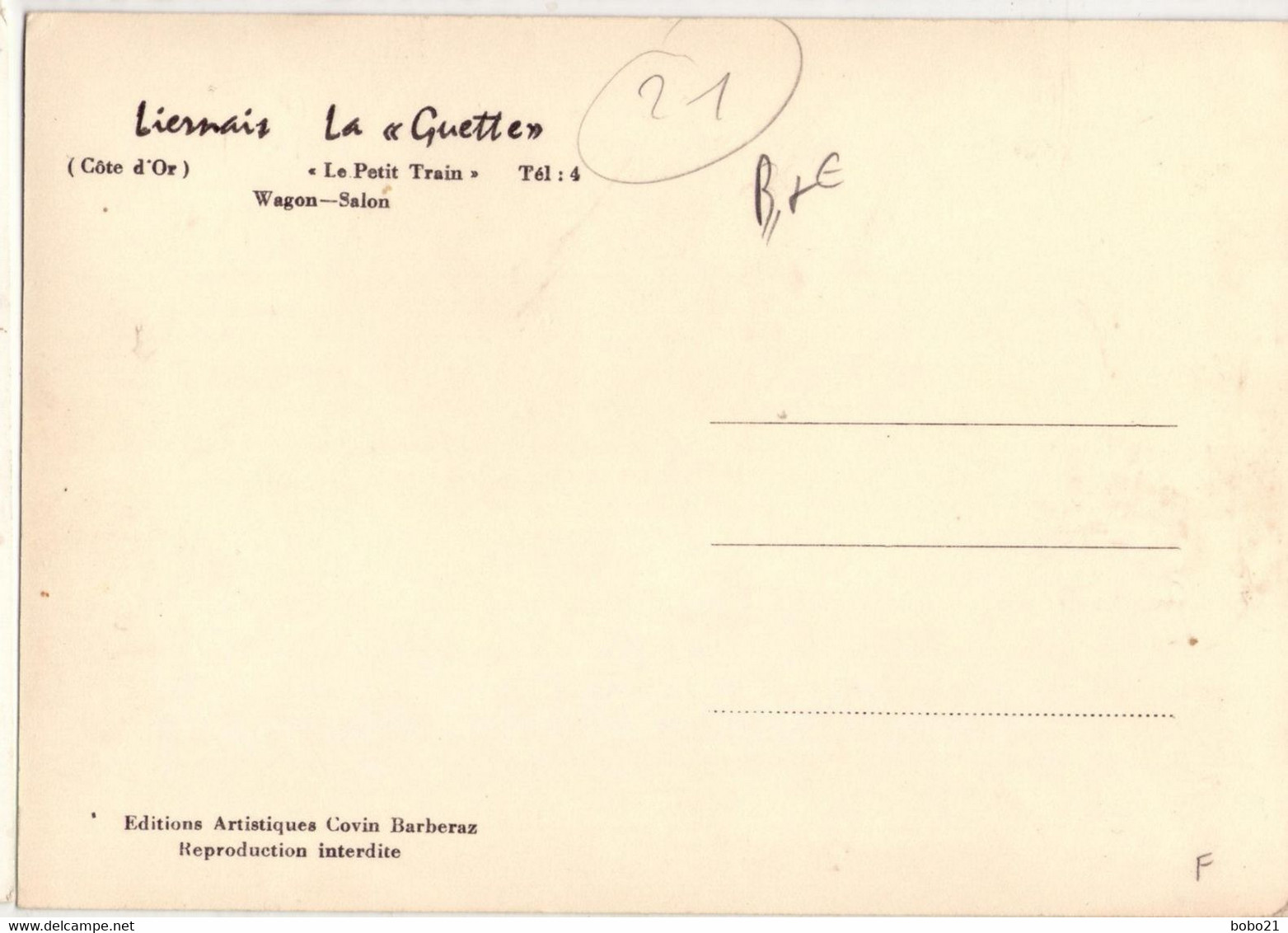 8416 - Liernais ( 21 ) - " La Guette " , Le Petit Train ( Wagon  - Salon ) - 2d. Art. Covin Barberas - Cp Semi-moderne - - Other & Unclassified