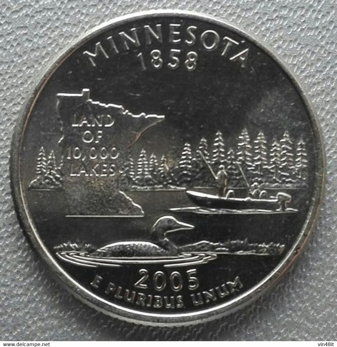 2005  -  STATI UNITI (SERIE MINNESOTA)  -  MONETA  DEL VALORE  DI  QUARTER DOLLAR  - NUOVA - Verzamelingen