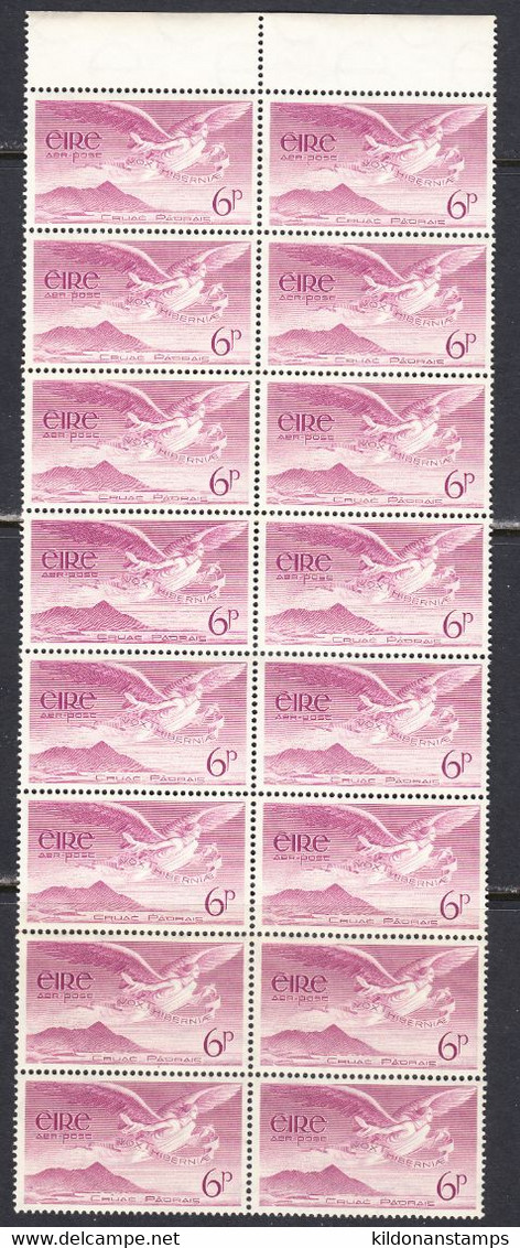 Ireland 1948 Air Mail, Mint No Hinge, Strip Of 16, Sc# C3, SG 142 - Airmail