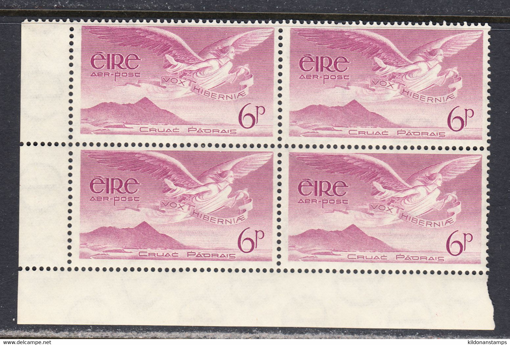 Ireland 1948 Air Mail, Mint No Hinge, Corner Block, Sc# C3, SG 142 - Airmail