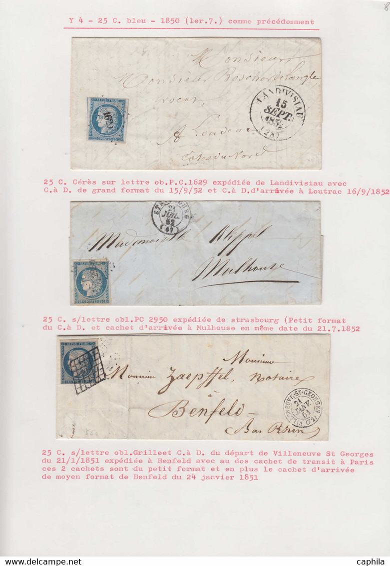 O FRANCE - Poste - 4, Petite étude De 17 Unités Oblitérées, Une Paire Et 3 Lettres, Quelques Exemplaires En Qualité TTB - 1849-1850 Ceres