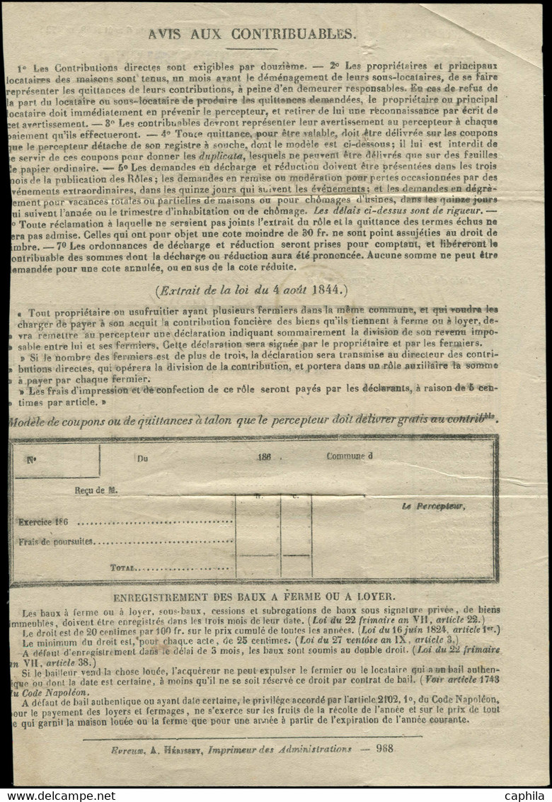 LET FRANCE - Poste - 19, Oblitération Sur Avertissement Fiscal, Cad. 15/2/69: 1c. Vert-olive - Other & Unclassified