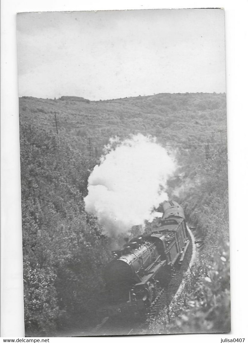 LOCOMOTIVE A VAPEUR  Carte Photo Machine Train  Beau Plan - Matériel