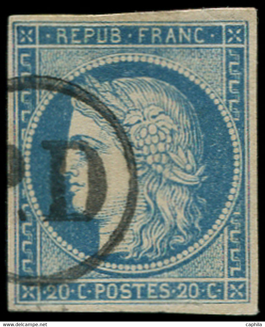 O COLONIES GENERALES - Poste - 12, Oblitération "PD" Dans Un Rectangle, Réunion: 20c. Bleu (Maury) - Ceres