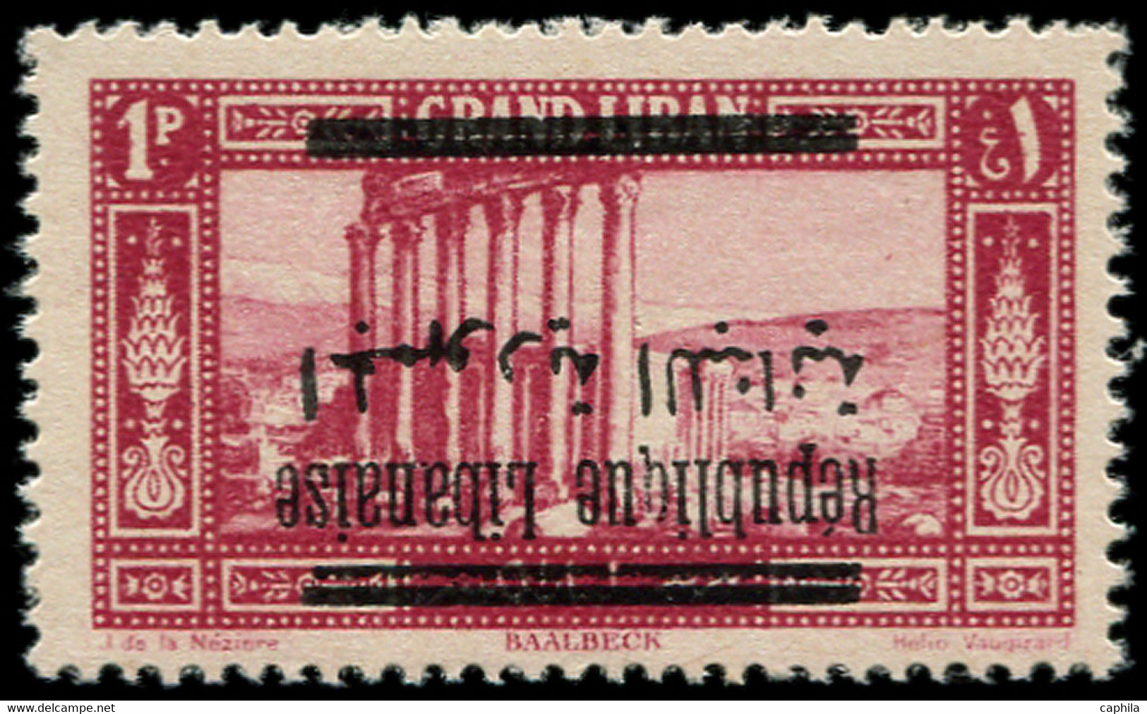 ** GRAND LIBAN - Poste - 100a, Surcharge Renversée: 1p. Rose-lilas - Unused Stamps