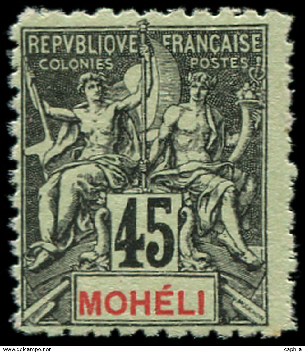 ** MOHELI - Poste - 11b, Dentelé 11: 45c. Noir S. Vert - Unused Stamps