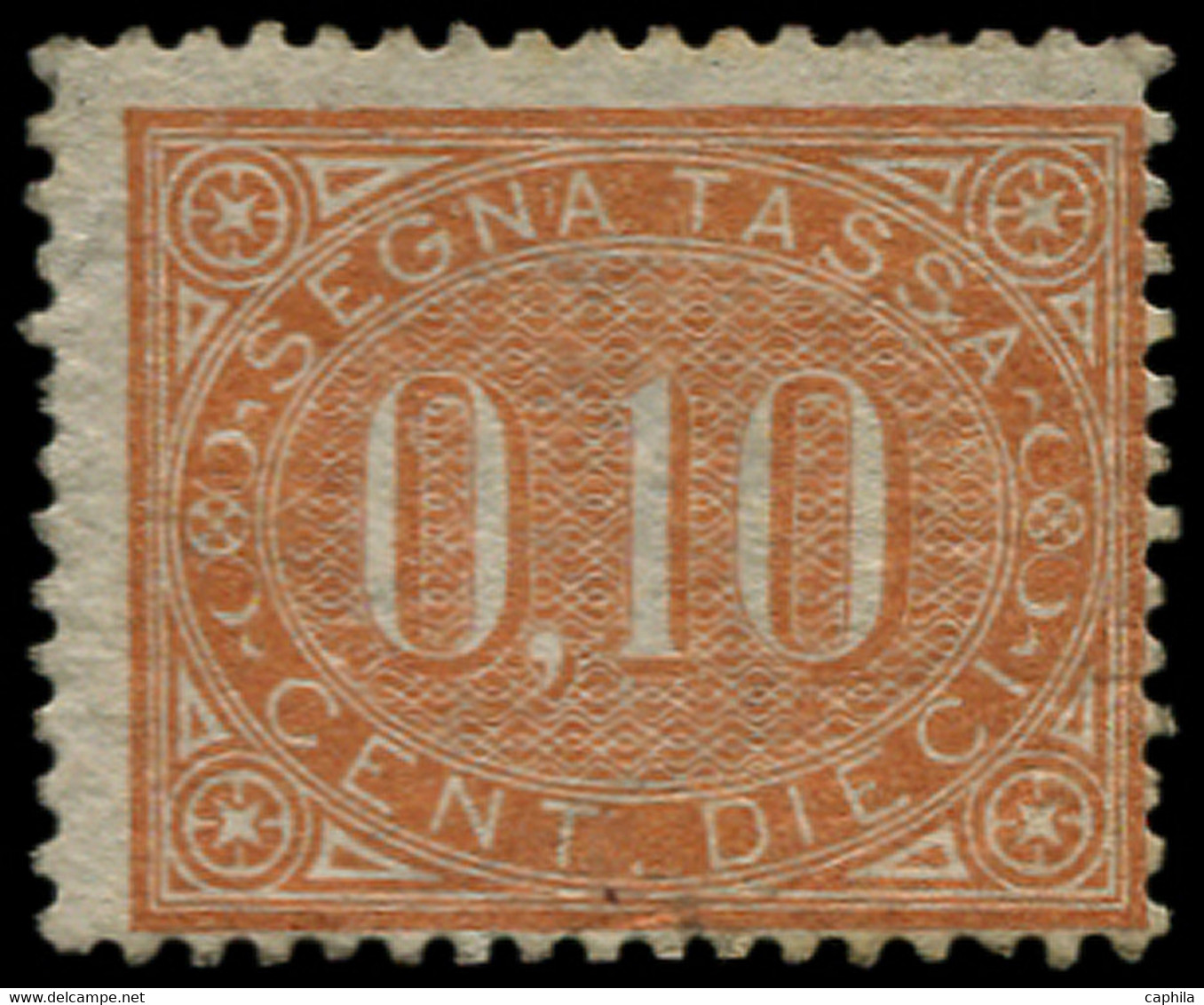 * ITALIE - Taxe - 2, Gomme Non Originale: 10c. Jaune-brun (Sas. 2) (cote*) - Portomarken