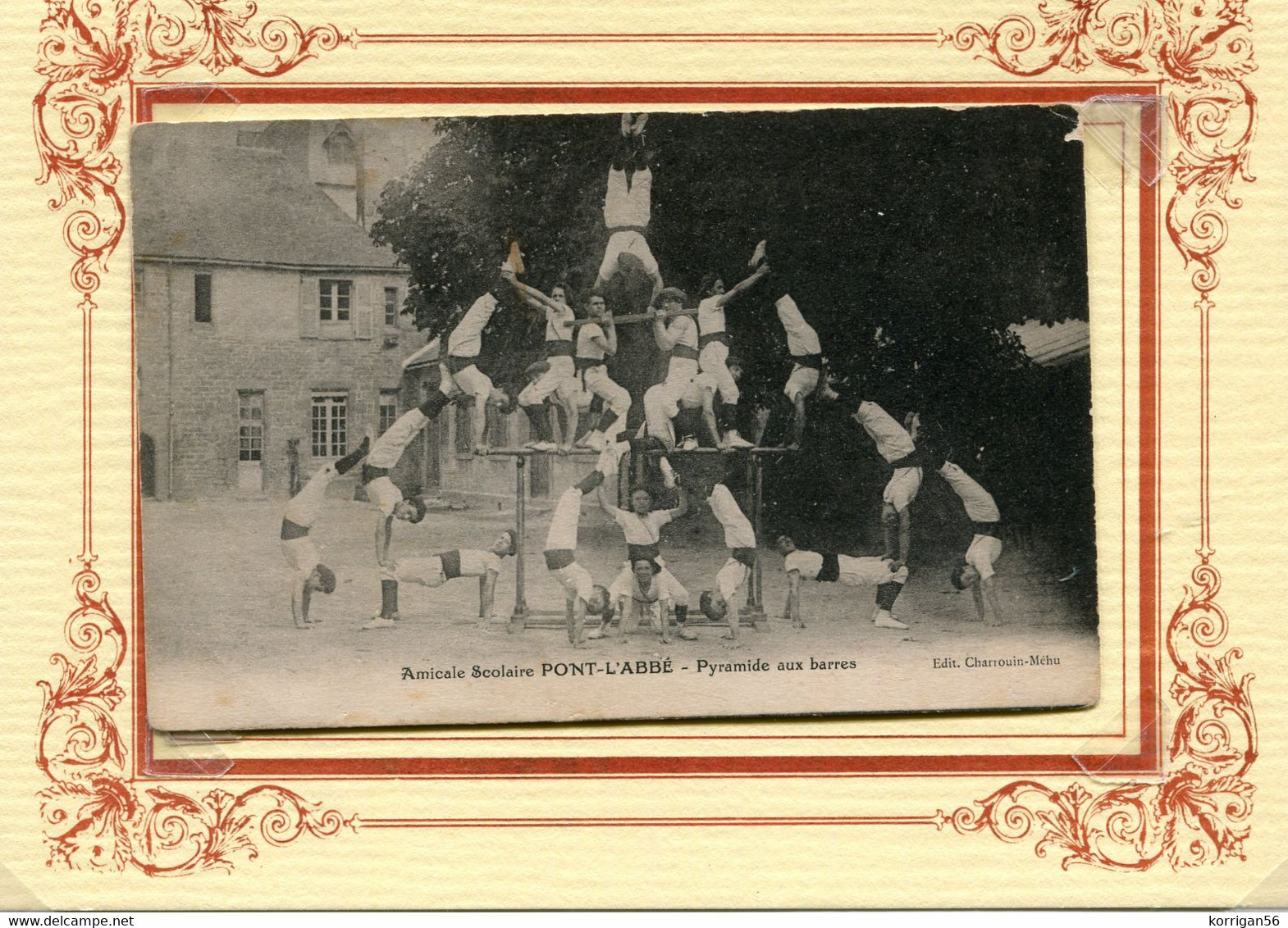 PONT L' ABBE  *** AMICALE SCOLAIRE    *** GYMNASTIQUE *** LA PYRAMIDE AUX BARRES *** - Pont L'Abbe