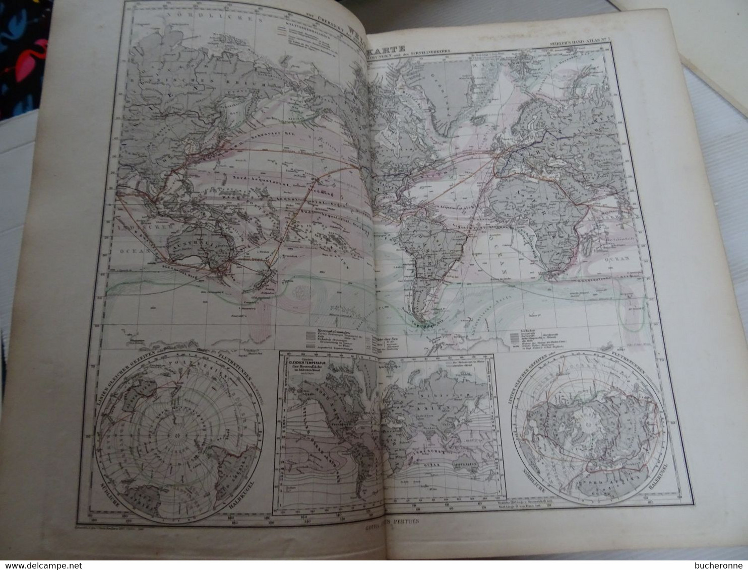 Atlas; Adolf Stieler / Justus Perthes - Stieler's Hand-Atlas. - 1880 à 1882 dans l'état mais cartes pas trop tachées