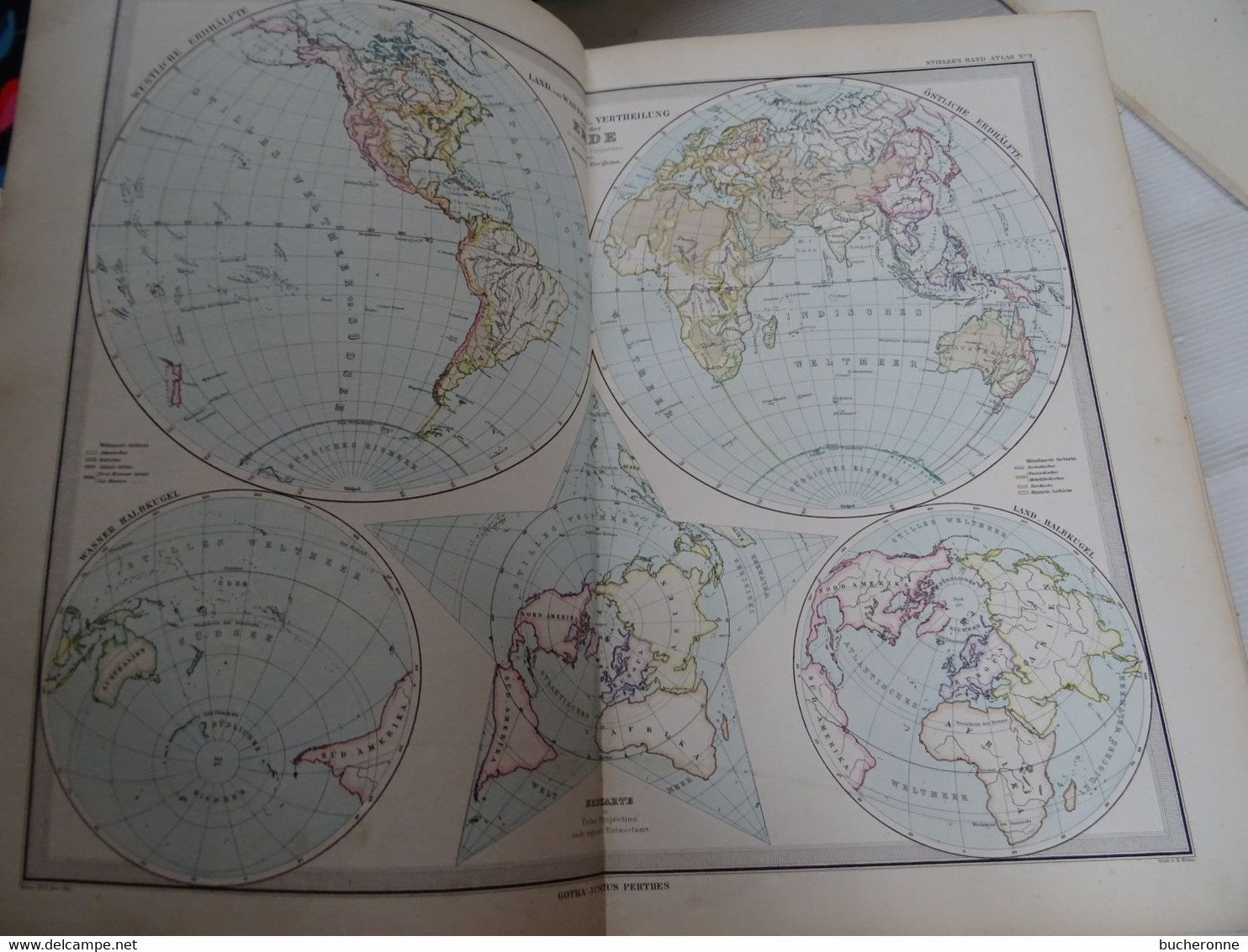 Atlas; Adolf Stieler / Justus Perthes - Stieler's Hand-Atlas. - 1880 à 1882 dans l'état mais cartes pas trop tachées