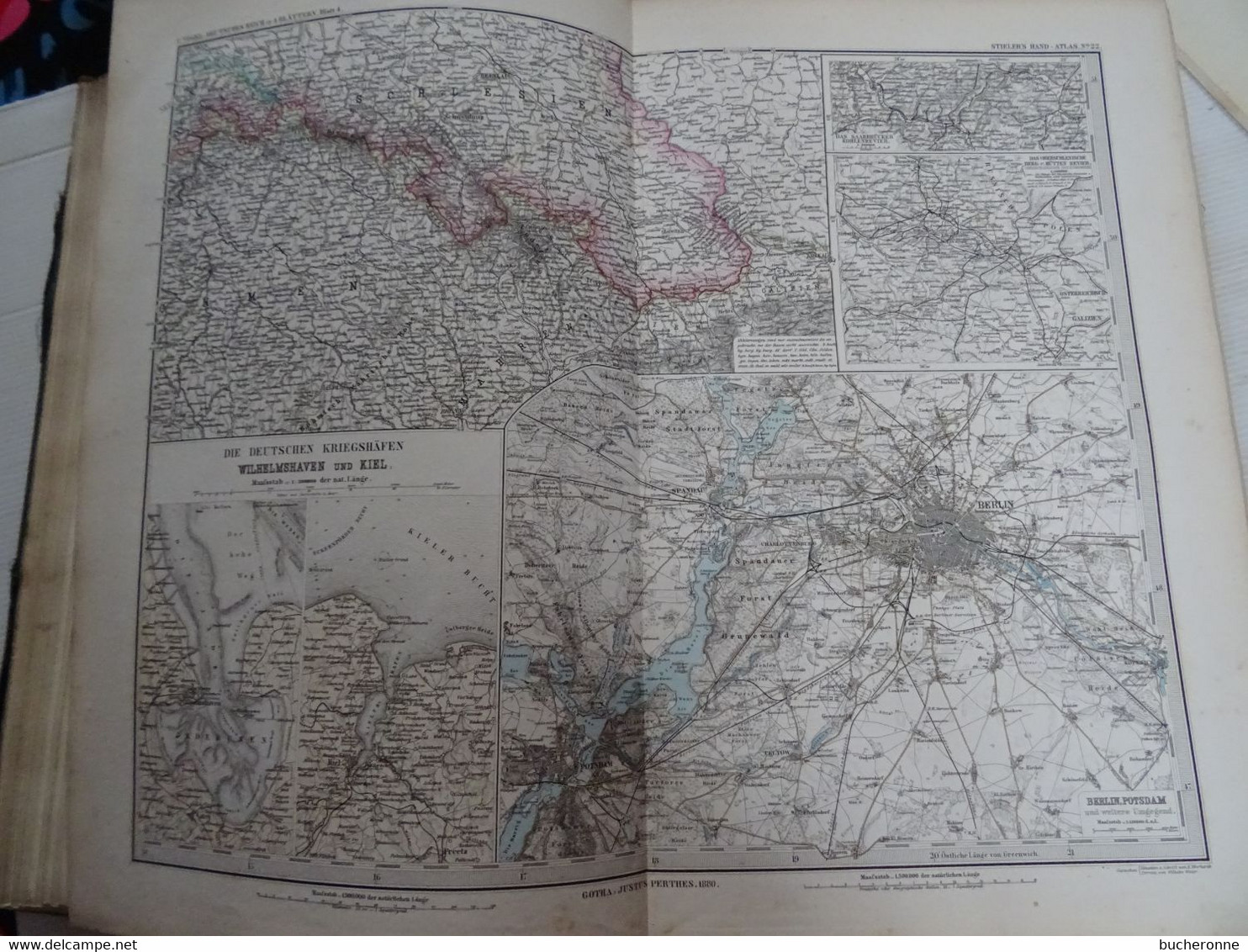 Atlas; Adolf Stieler / Justus Perthes - Stieler's Hand-Atlas. - 1880 à 1882 dans l'état mais cartes pas trop tachées