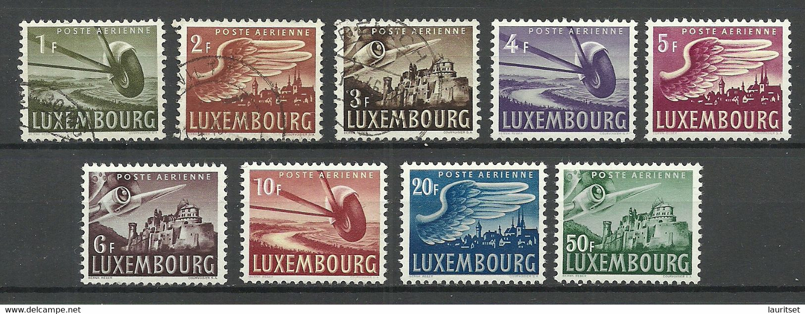 LUXEMBOURG Luxemburg 1946 Michel 403 - 411 */o Flugpost Air Mail - Unused Stamps