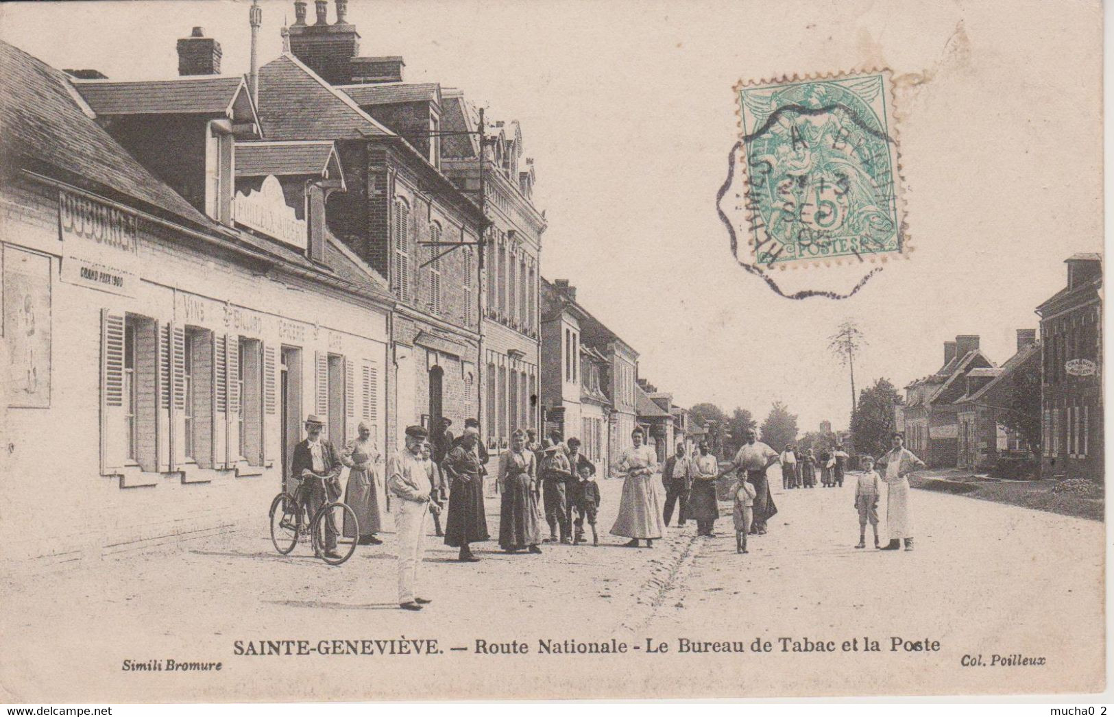 60 - SAINTE GENEVIEVE - ROUTE NATIONALE - LE BUREAU DE TABAC ET LA POSTE - Sainte-Geneviève