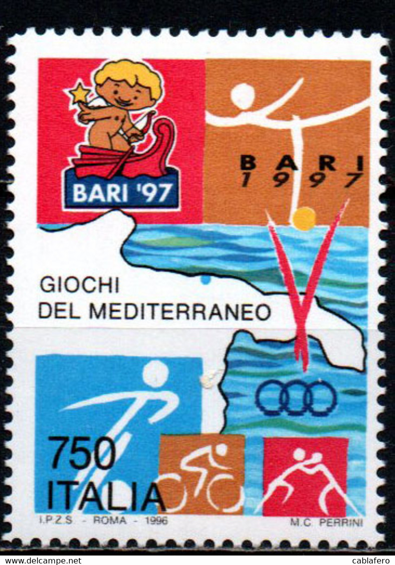 ITALIA - 1996 - BARI - GIOCHI DEL MEDITERRANEO - SPORT - PUGLIA - MNH - 1991-00:  Nuovi