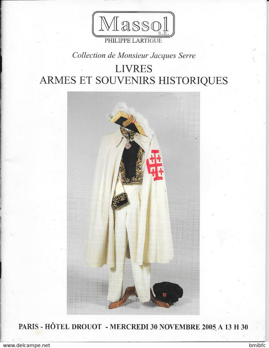 Catalogue De Ventes Aux Enchères Du Mardi 29 Novembre 2005 PARIS-HÔTEL DROUOT Cartes Postales- Armes - Peinture Chasse.. - Andere & Zonder Classificatie