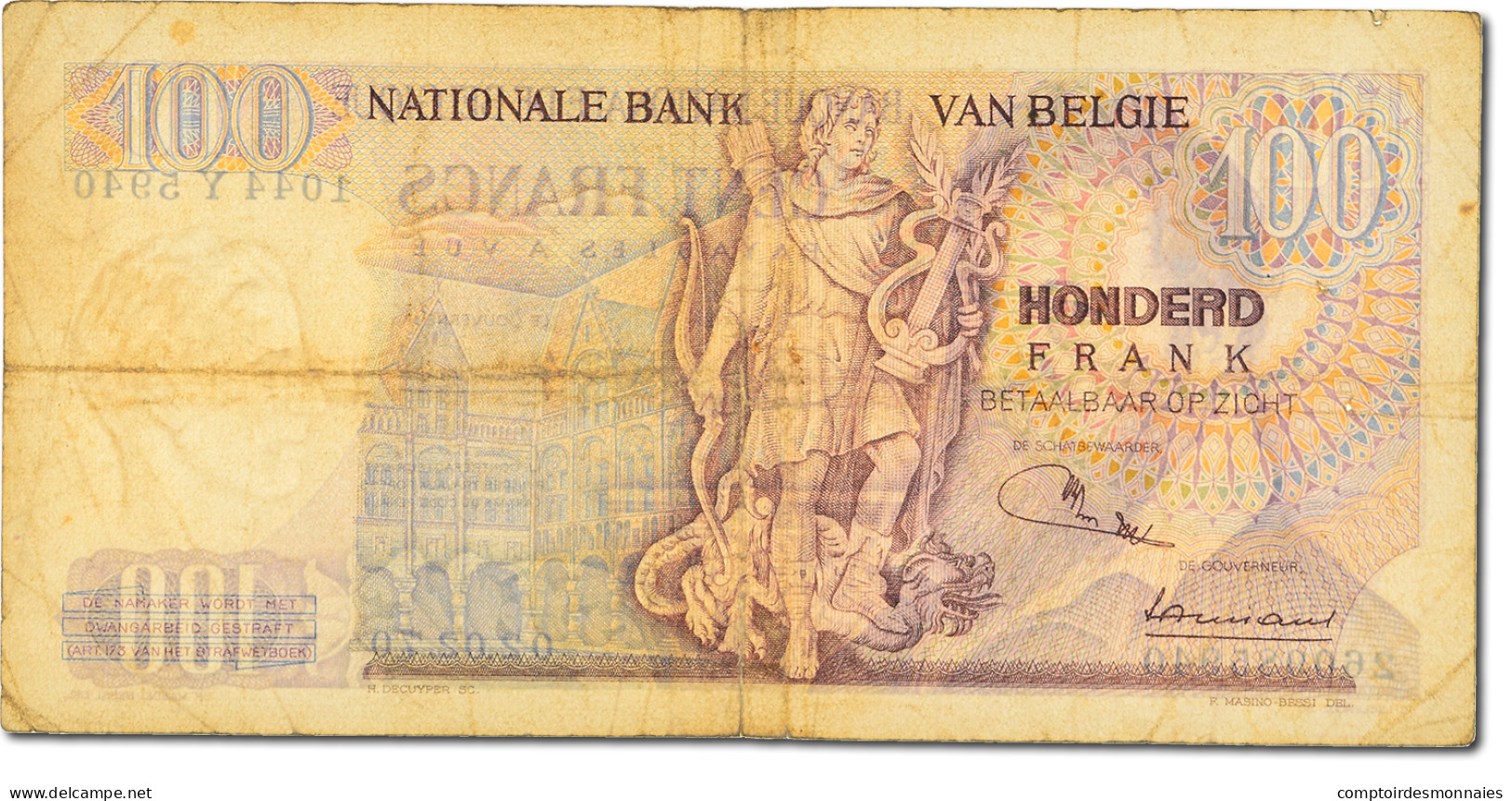 Billet, Belgique, 100 Francs, 1961-1971, 1970-02-02, KM:134b, TB - 100 Francs