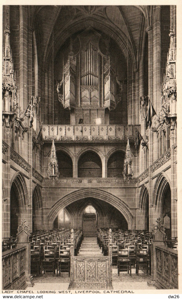 Liverpool Cathedral - Lady Chapel Looking West - Inused Post Card - Liverpool