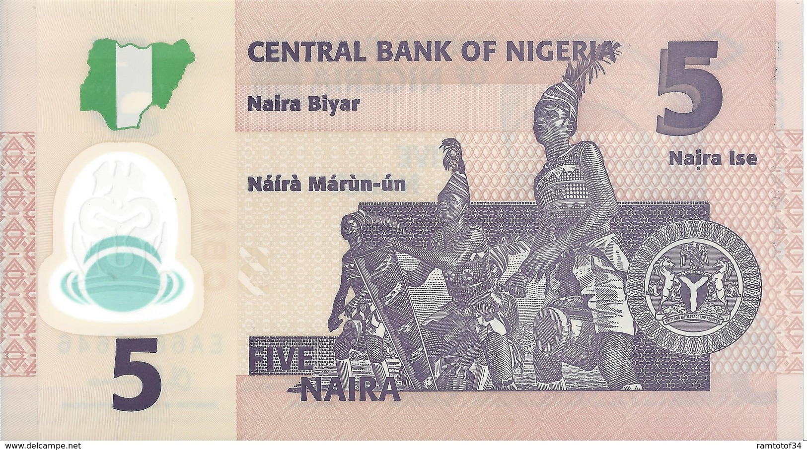 NIGERIA - 5 Naira 2018 - UNC Polymer - Nigeria