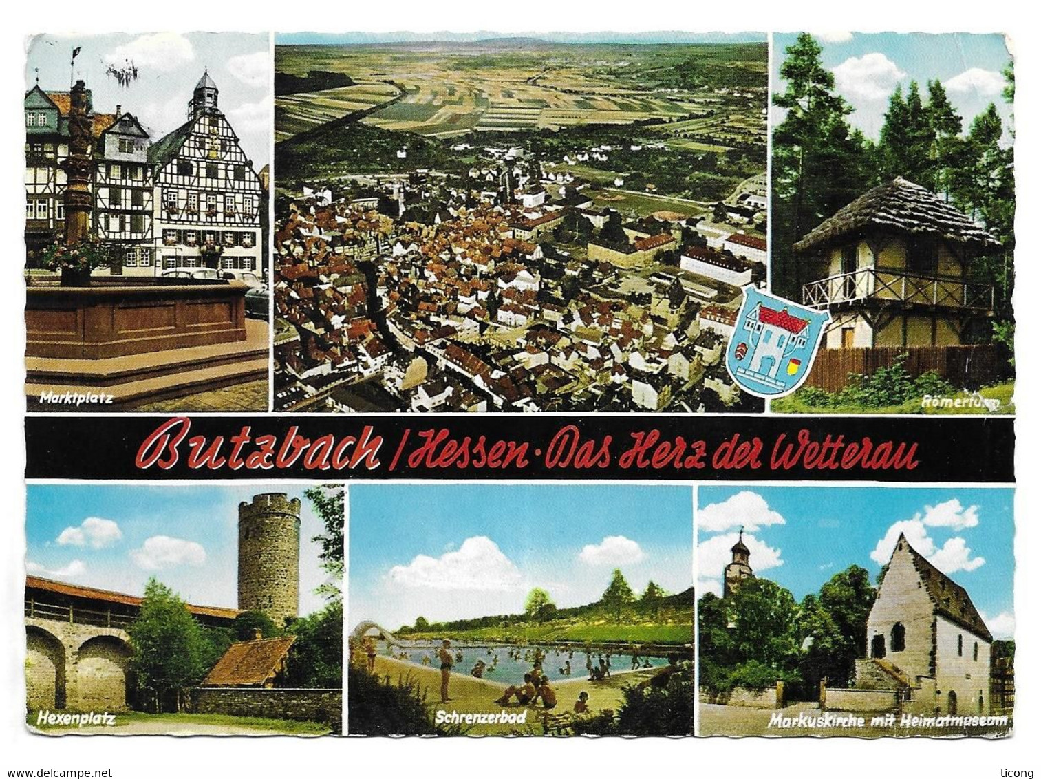 BUTZBACH HESSE ALLEMAGNE 1984, VUES DE LA VILLE, CACHET MANUELS DE LA VILLE SUR TIMBRE TRACTEUR AGRICOLE, VOIR LES SCANS - Butzbach