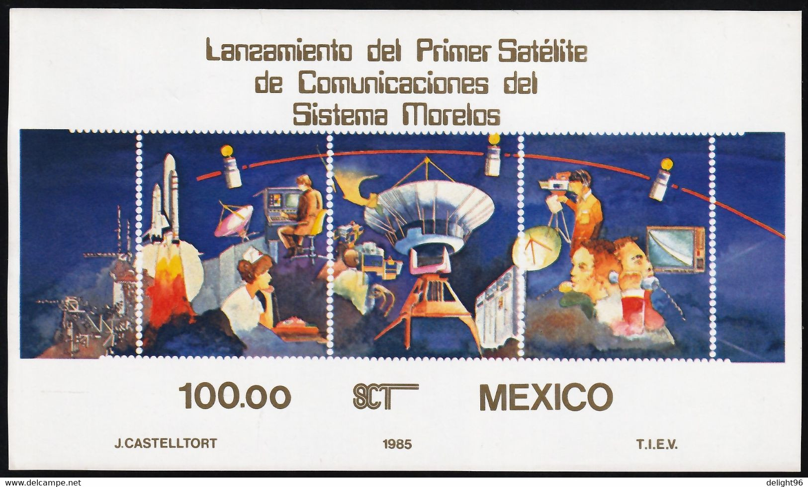 1985 Mexico Morelos Communications Satellite Launch Set And Souvenir Sheet (** / MNH / UMM) - América Del Norte