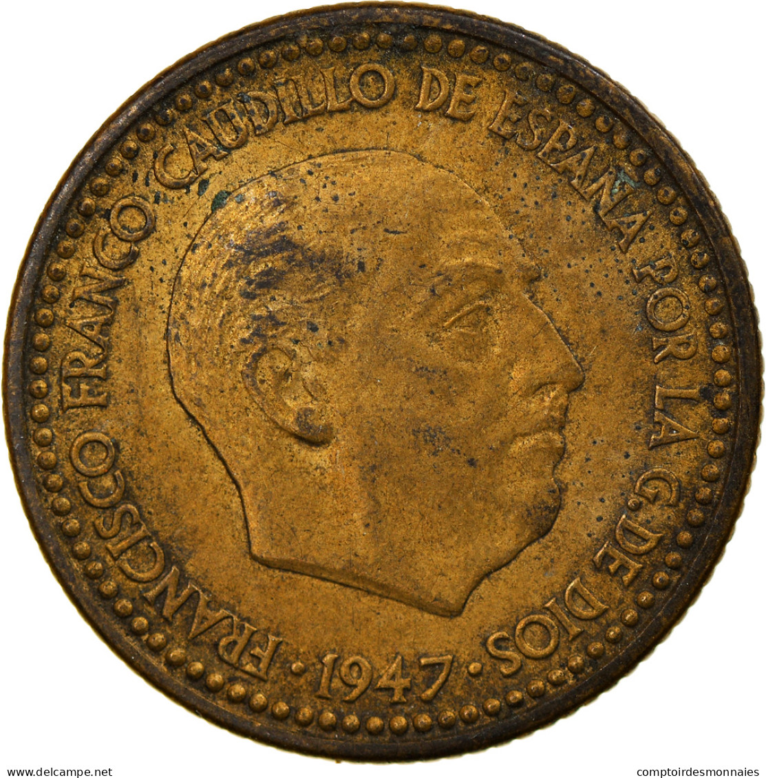 Monnaie, Espagne, Francisco Franco, Caudillo, Peseta, 1954, TTB - 1 Peseta