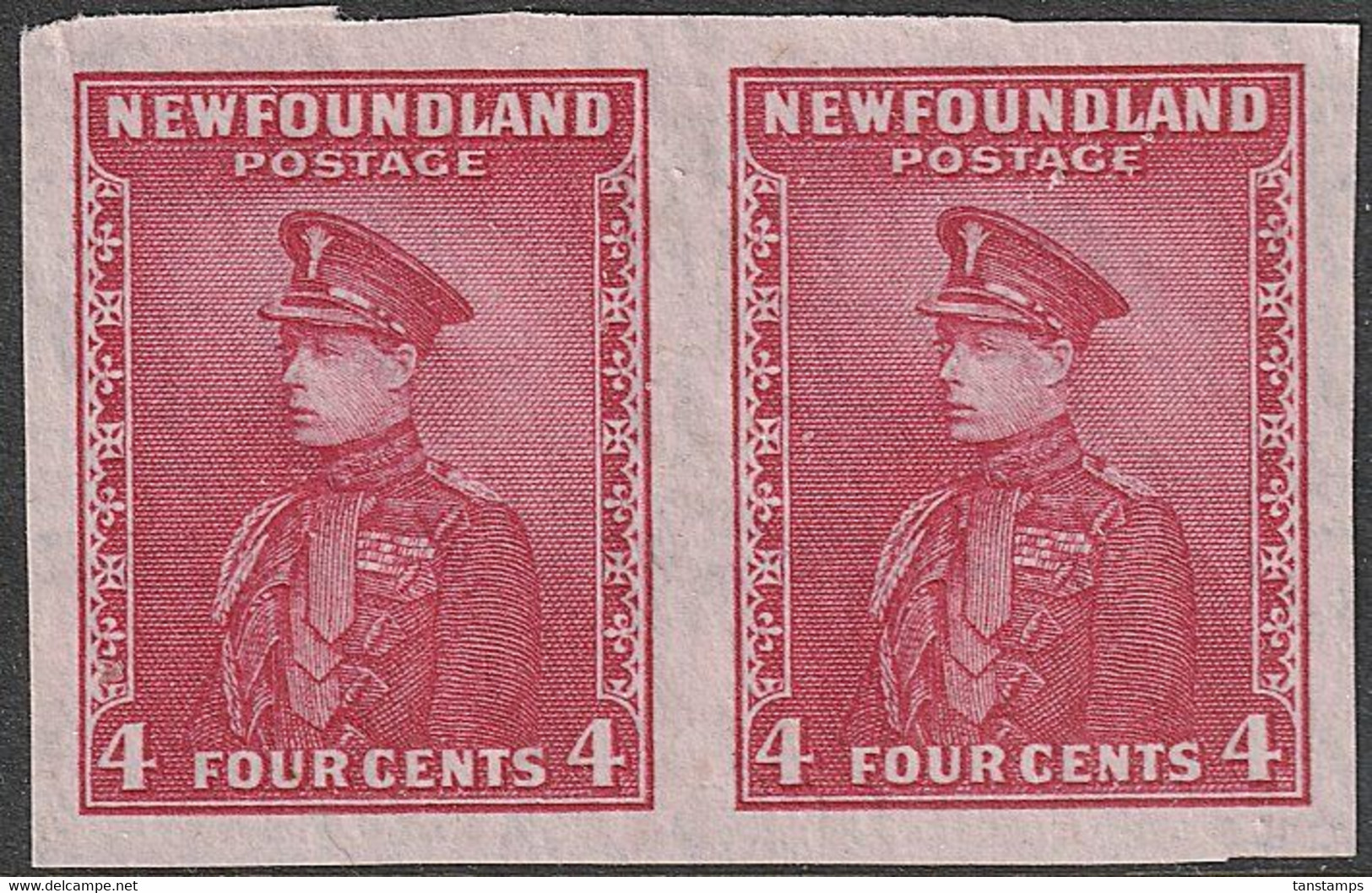 Newfoundland #189c Imperf Proof Pair On Watermarked Paper - Other & Unclassified