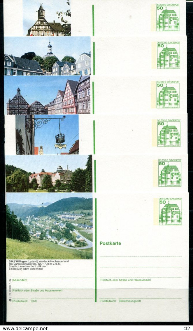 REPUBLIQUE FEDERALE ALLEMANDE - Ganzsache Michel P 134 - Série J1 Complète (sauf J1-16) - Postales Ilustrados - Nuevos