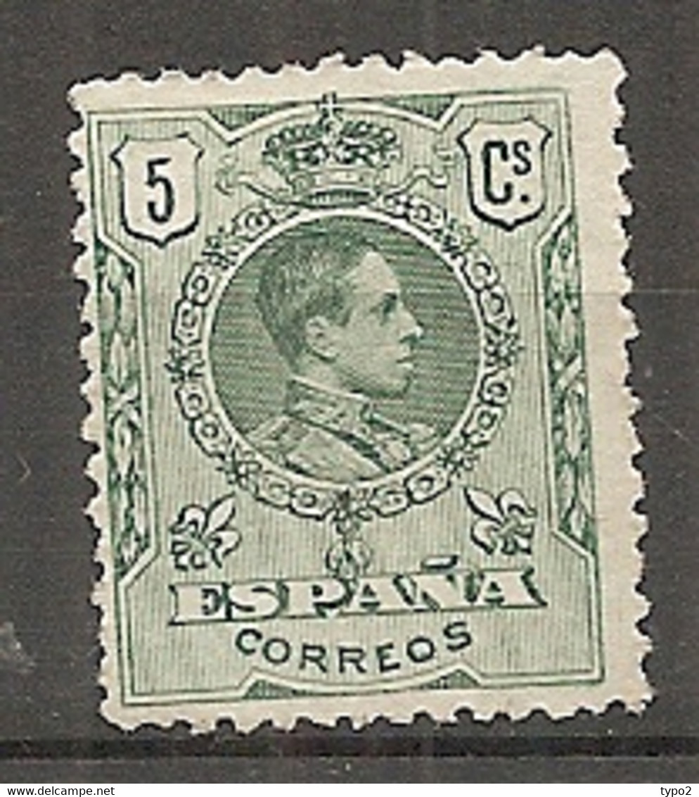 ESP 1909- Yv. N° 243   (*)  5c  Vert    Aphonse XIII Cote  2  Euro BE  2 Scans - Nuevos