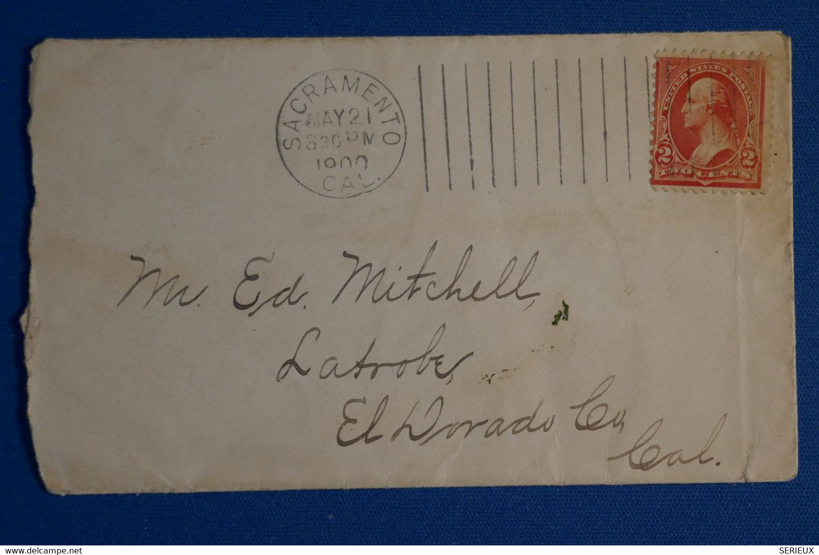 L1 ETATS UNIS BELLE LETTRE  1900 SACRAMENTO  POUR LATROBE + AFFRANCH INTERESSANT - Brieven En Documenten