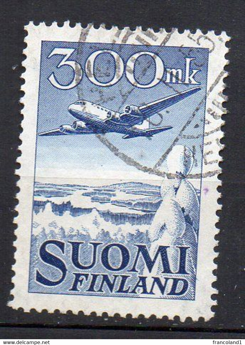 1950 Finlandia A3 Douglas In Volo Timbrato Used - Used Stamps