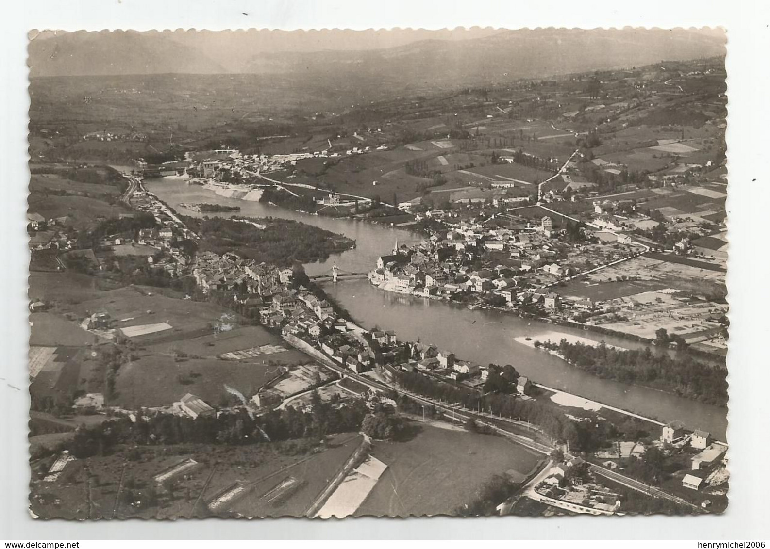 01 Ain Seyssel A Droite La Haute Savoie Au Fond Le Nouveau Barrage - Seyssel