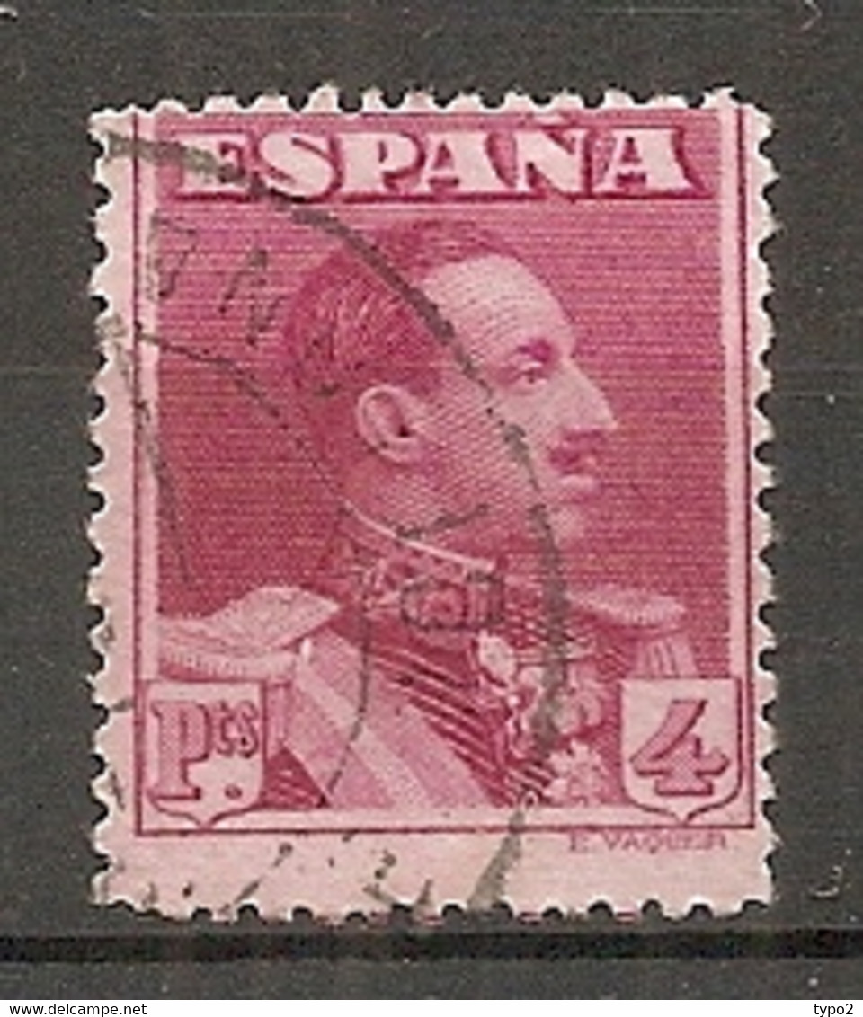 ESP 1922- Yv. N° 285  (o)  4p  Lie De Vin   Aphonse XIII Cote  5  Euro BE   2 Scans - Usados