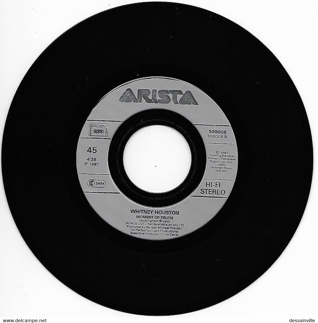 45 Tours WHITNEY HOUSTON - I Wanna Dance With Somebody / Moment Of Truth - World Music